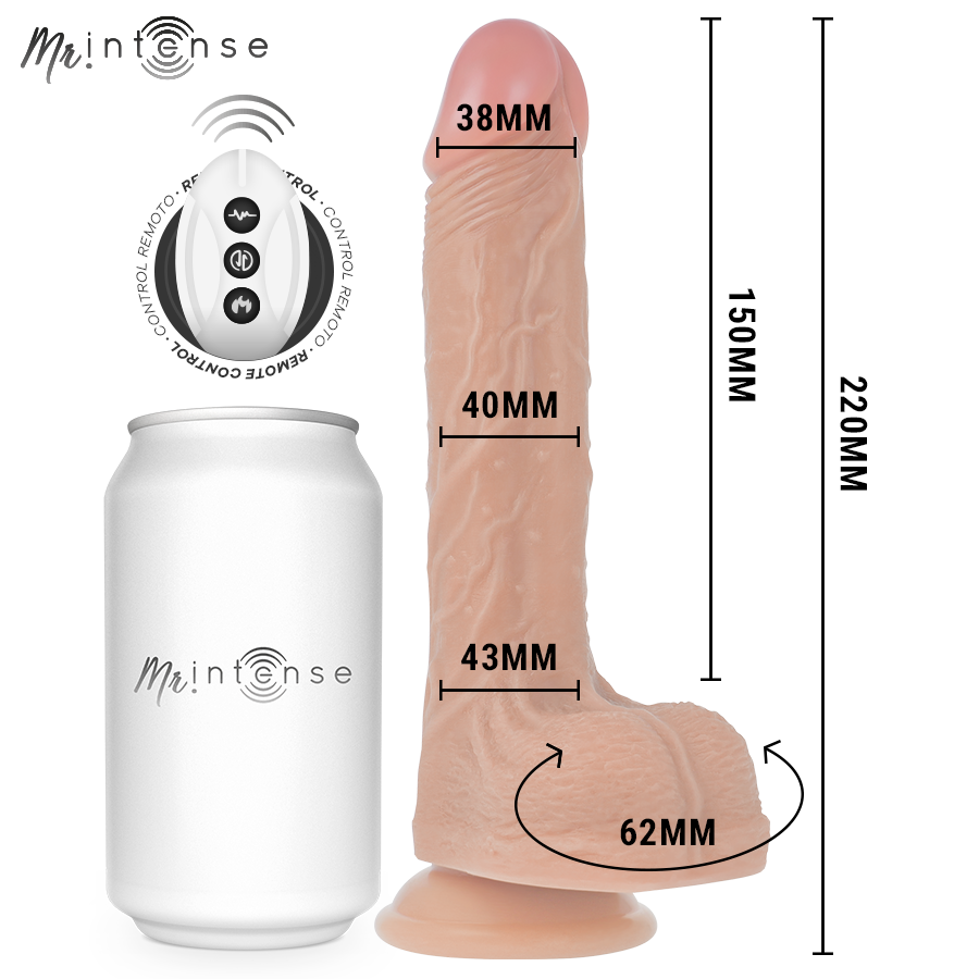 Mr. Intense Baldwin, vibrador realista con vaivén, 22 cm