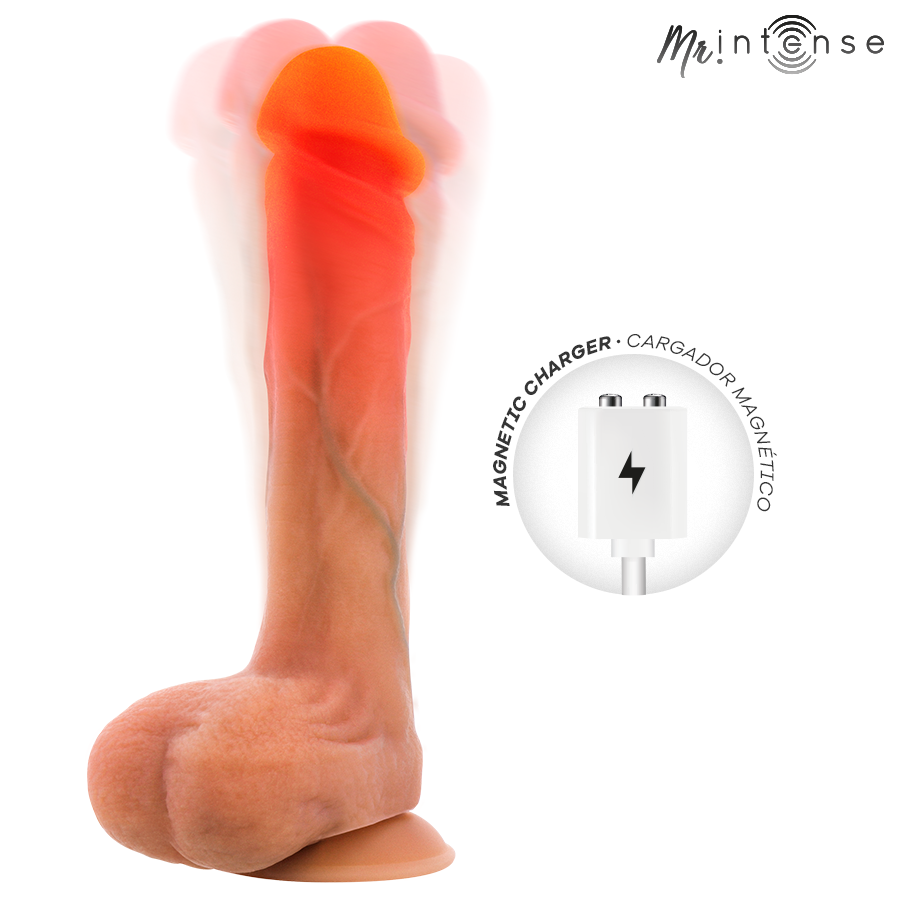 Mr. Intense — Bradley godemichet vibrant en silicone avec effet chauffant et télécommande 21 cm -ø- 4,2 cm