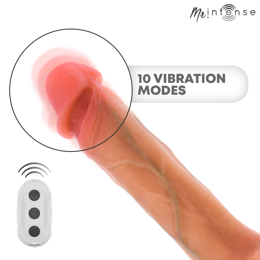 Mr. Intense Bradley – vibrierender Silikondildo mit Wärmefunktion und Fernbedienung, 21 cm, Ø 4,2 cm