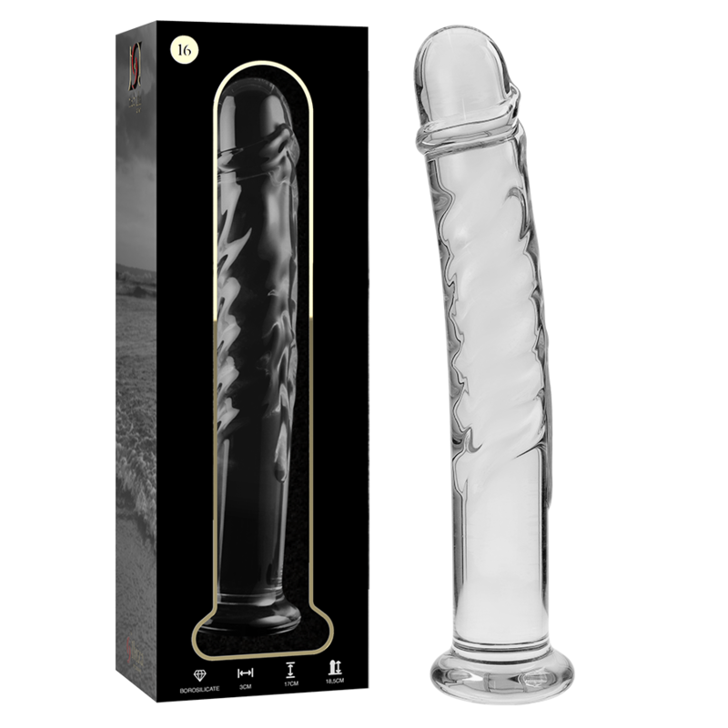 Nebula by Ibiza — Modelo 16, consolador de cristal de borosilicato, 18,5 × 3 cm