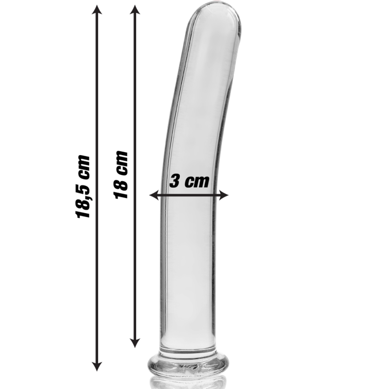Nebula by Ibiza — Modelo 17, consolador de cristal de borosilicato, 18,5 × 3 cm