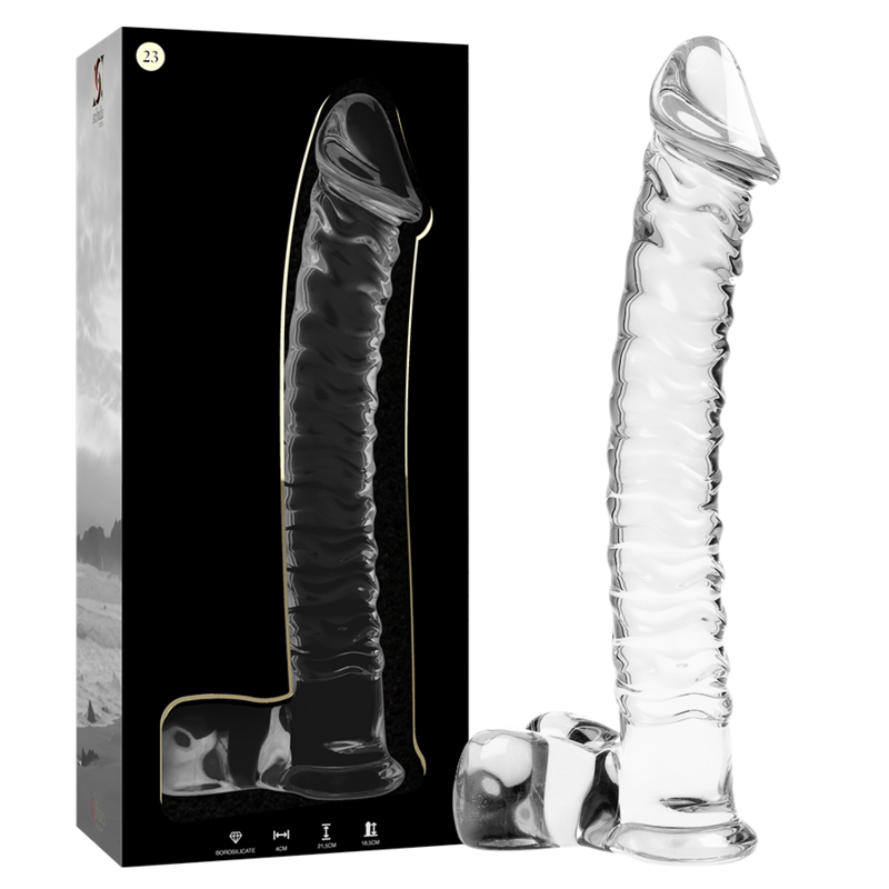 Nebula by Ibiza — Modelo 23, consolador de cristal de borosilicato, 21,5 × 4 cm