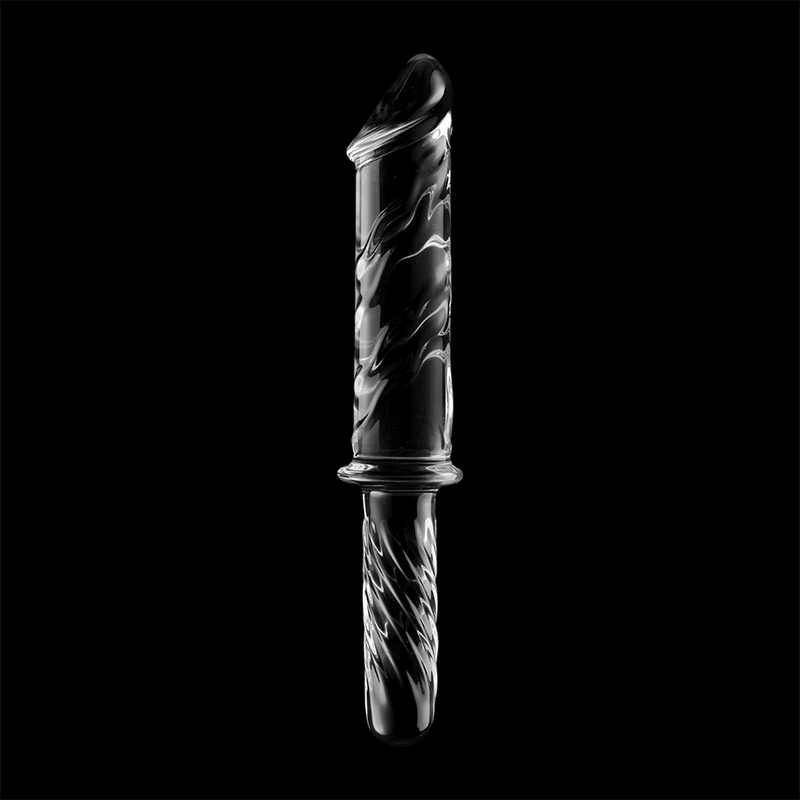 Nebula Series By Ibiza, dildo Modello 24 in vetro borosilicato trasparente, 28,5 cm di lunghezza e 5 cm di diametro