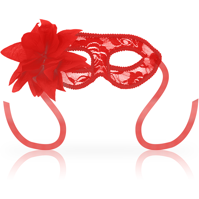 Ohmama – Venezianische Maske mit Spitze und roter Blüte