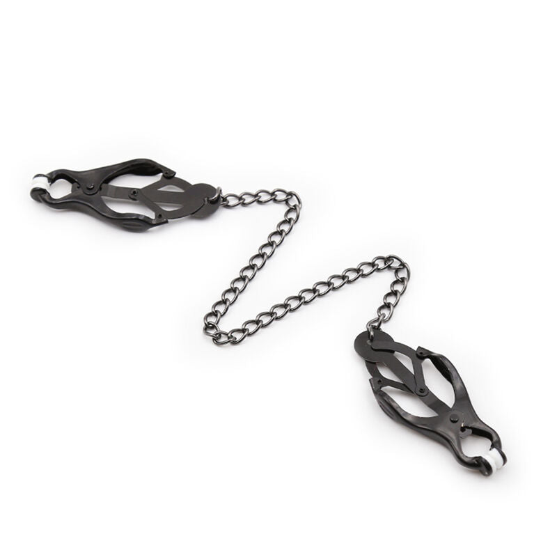 Pinze per capezzoli giapponesi Ohmama Fetish con catenella nera