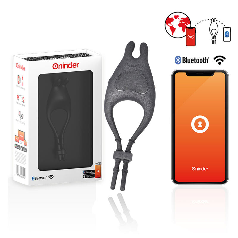 Oninder Pampa – verstellbarer, aufladbarer Vibrationsring mit Klitoris-Stimulator und 10 Geschwindigkeiten, per App steuerbar