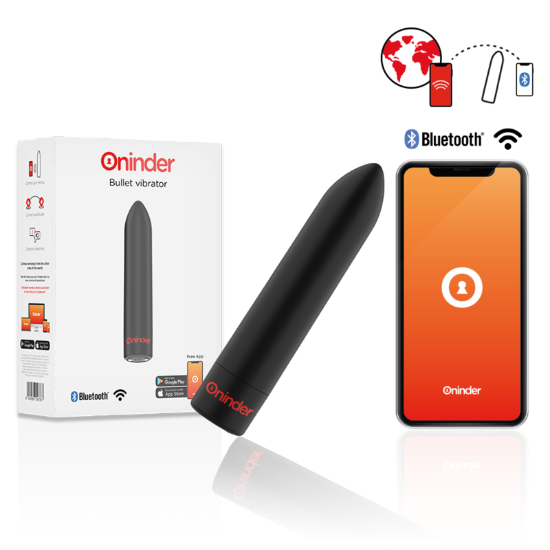 Oninder — Berlin vibrateur bullet noir 9 modes 8,5 x 2 cm - application gratuite