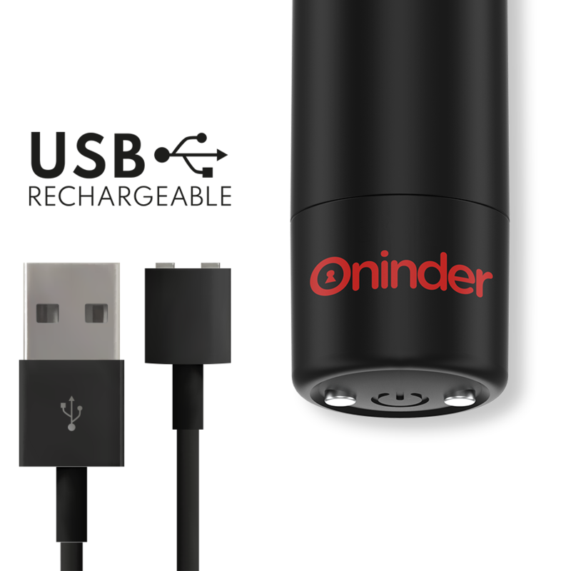 Oninder — Berlin vibrateur bullet noir 9 modes 8,5 x 2 cm - application gratuite