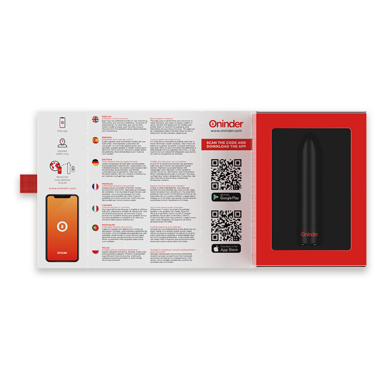 Oninder — Berlin vibrateur bullet noir 9 modes 8,5 x 2 cm - application gratuite