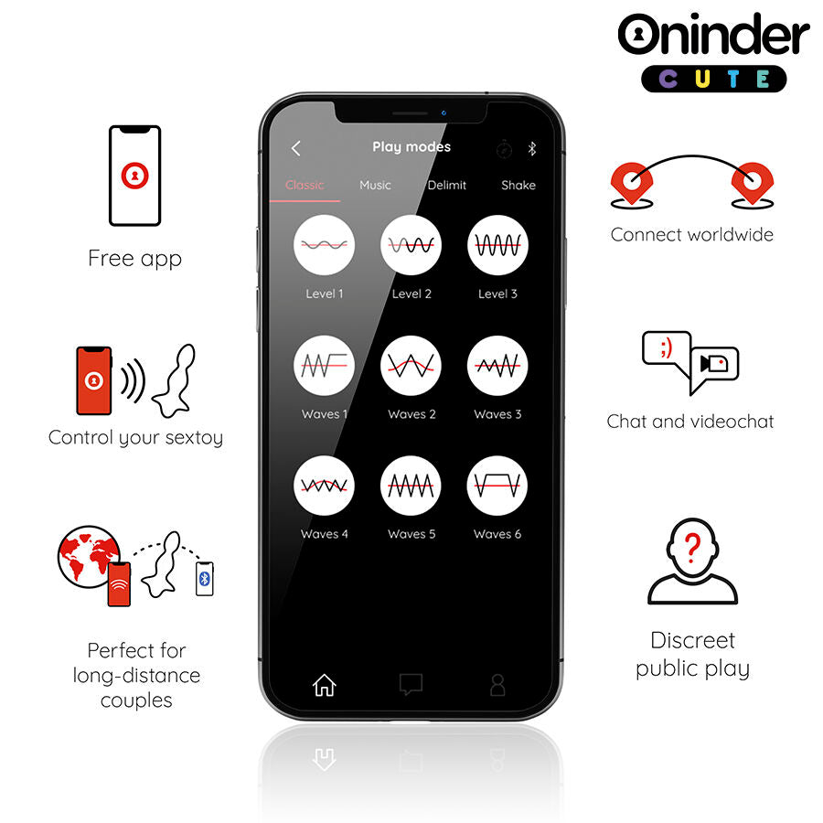 Oninder Cute Love Butt, vibrierender Analplug mit App-Steuerung