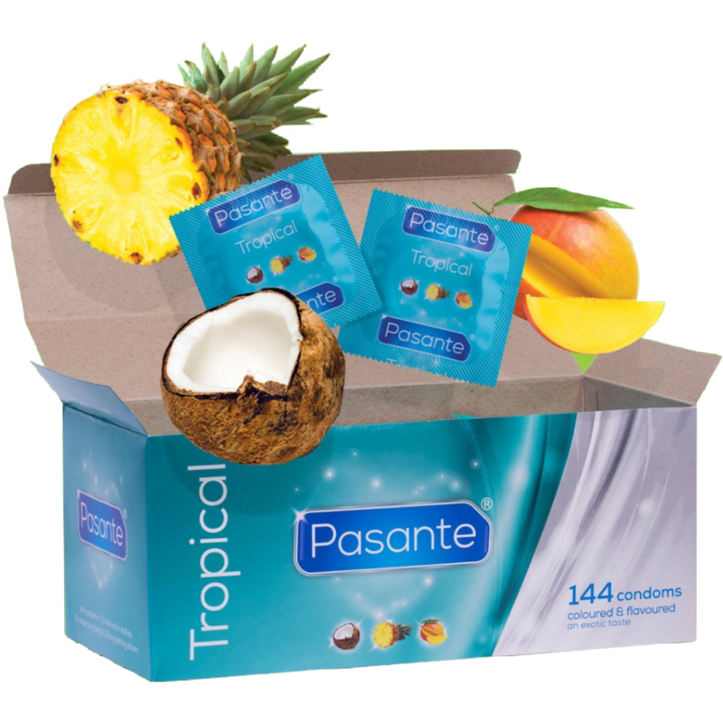 Pasante Tropical — Préservatifs, 144 unités (boîte)