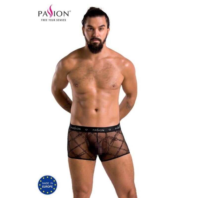 Passion James 032 – Boxer uomo in rete a motivo geometrico