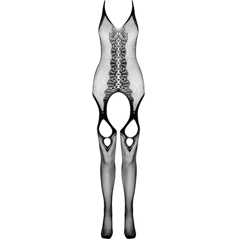 Passion ECO BS013 – Bodystocking a rete con collo all’americana – Rosso