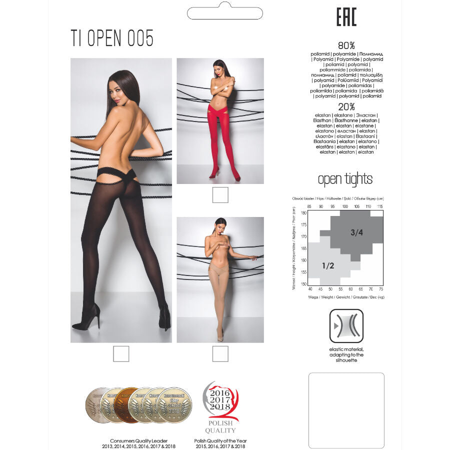 Passion TIOPEN 005 — Collant ouvert 60 deniers — Noir