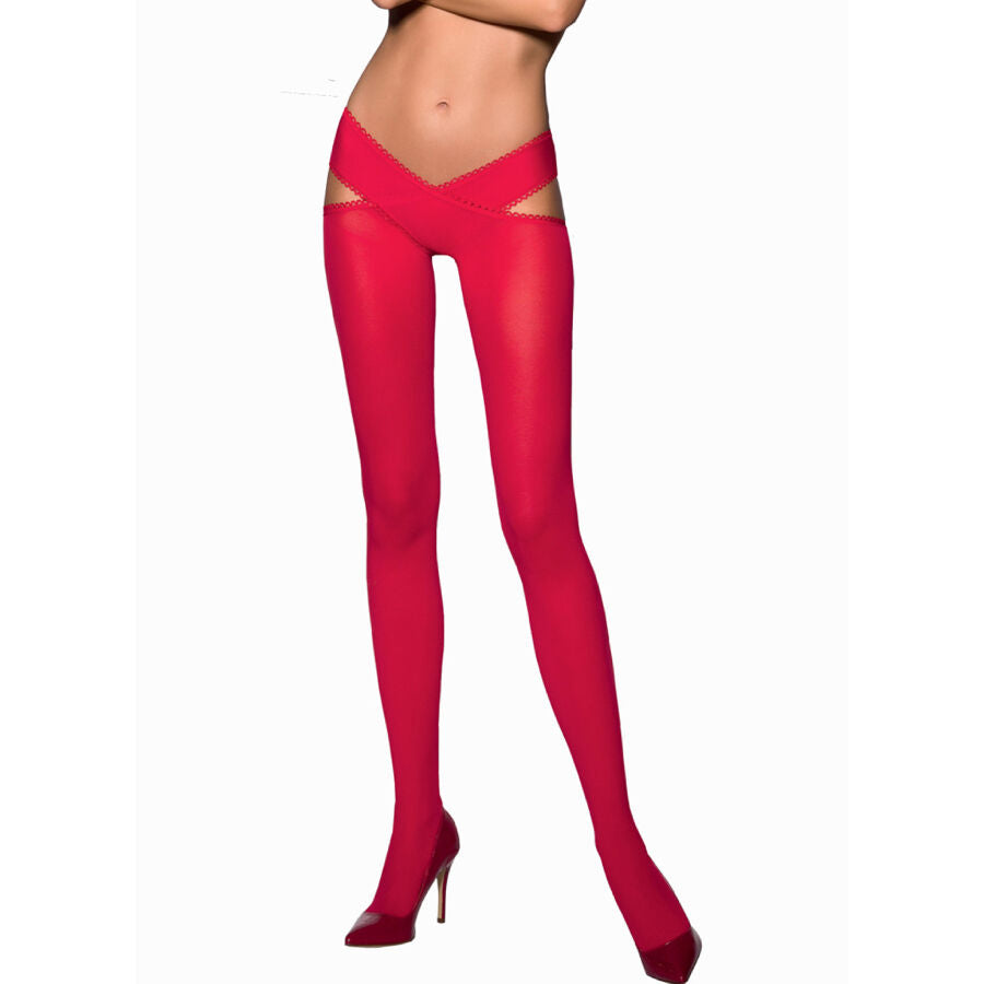 Passion TIOPEN 005 — Collant ouvert 60 deniers — Rouge