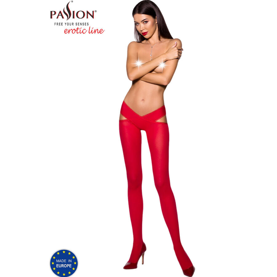 Passion TIOPEN 005 — Collant ouvert 60 deniers — Rouge