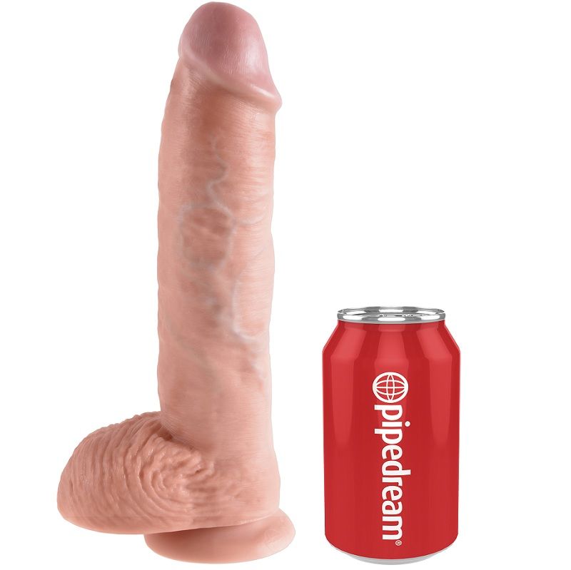 Pipedream King Cock – Dildo con testicoli e ventosa, 10 pollici – Carne chiaro