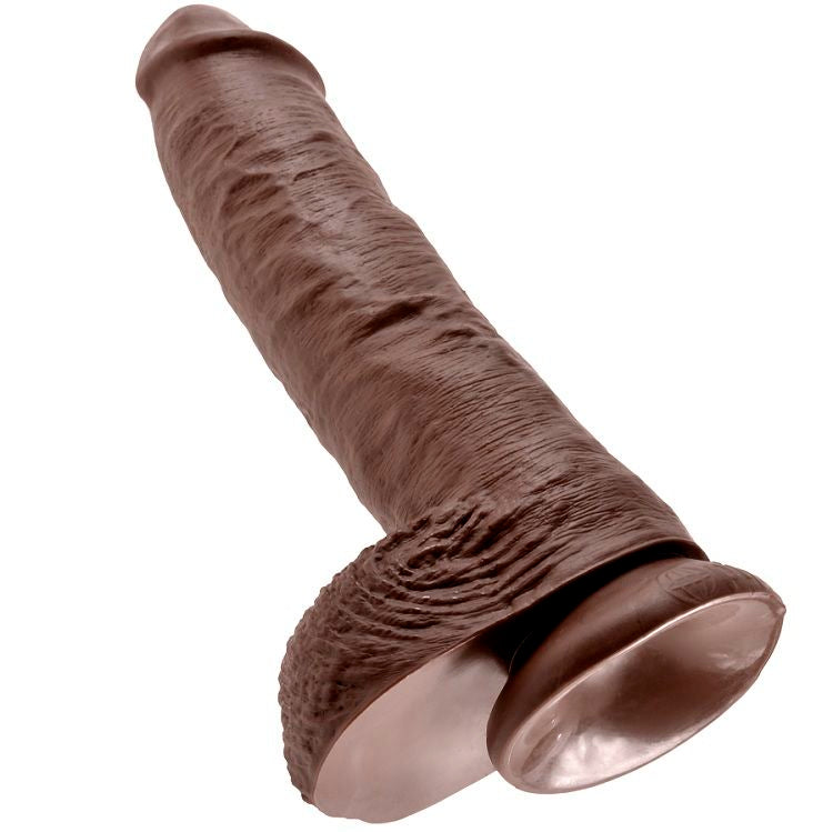 Pipedream King Cock – Dildo con testicoli e ventosa, 10 pollici – Marrone