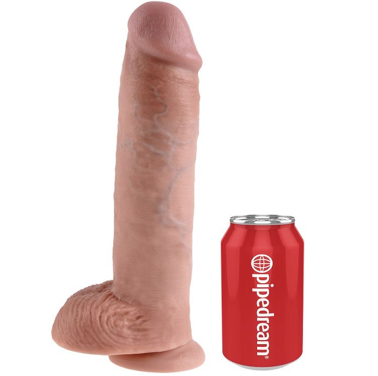 Pipedream King Cock – Dildo largo con testicoli, 11 pollici – Carne chiaro