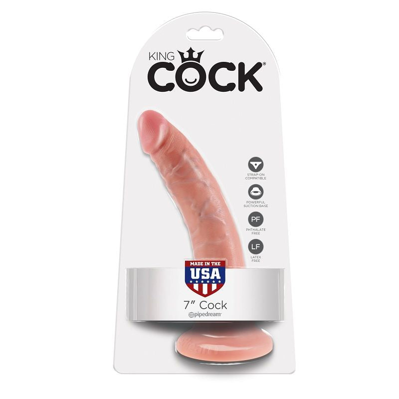 King Cock — Gode réaliste à ventouse 7 pouces — Chair clair