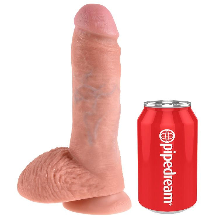 Pipedream King Cock – Dildo dritto con testicoli, 8 pollici – Carne chiaro
