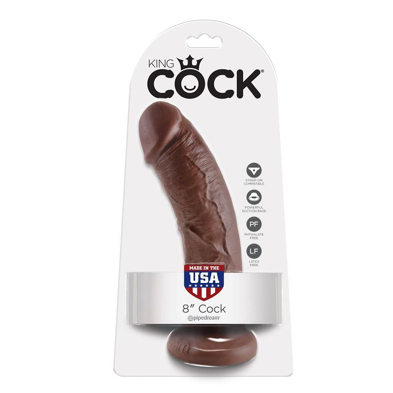 Pipedream King Cock – Dildo realistico con ventosa, 8 pollici – Marrone