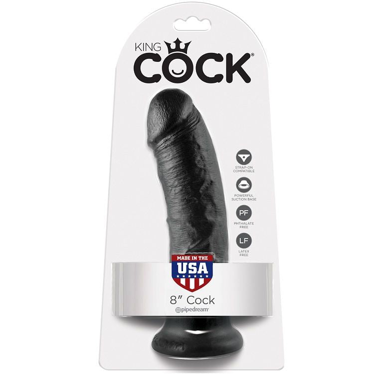 Pipedream King Cock – Dildo realistico con ventosa, 8 pollici – Nero