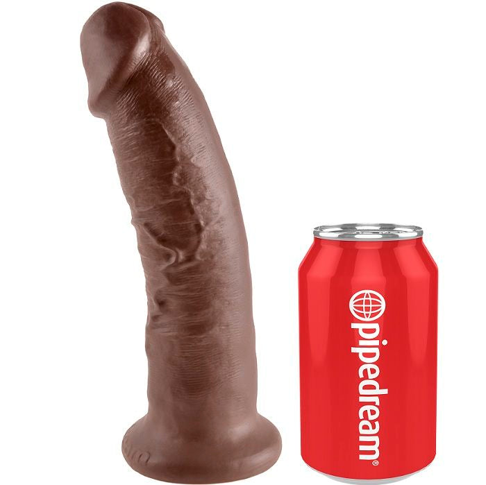Pipedream King Cock – Consolador realista inclinado, 9 pulgadas – Marrón