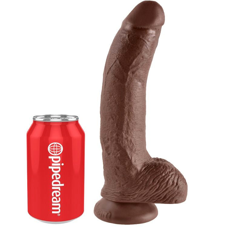 King Cock — Gode avec testicules 9 pouces — Marron