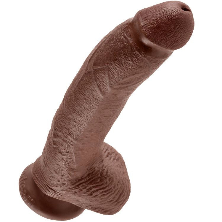 King Cock — Gode avec testicules 9 pouces — Marron
