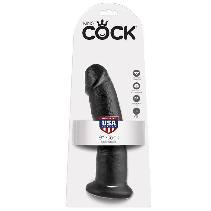 Pipedream King Cock – Consolador realista inclinado, 9 pulgadas – Negro