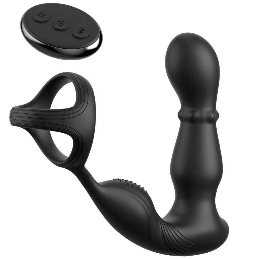 Anal Fantasy Elite – Plug anale con anello fallico, perline scorrevoli e telecomando