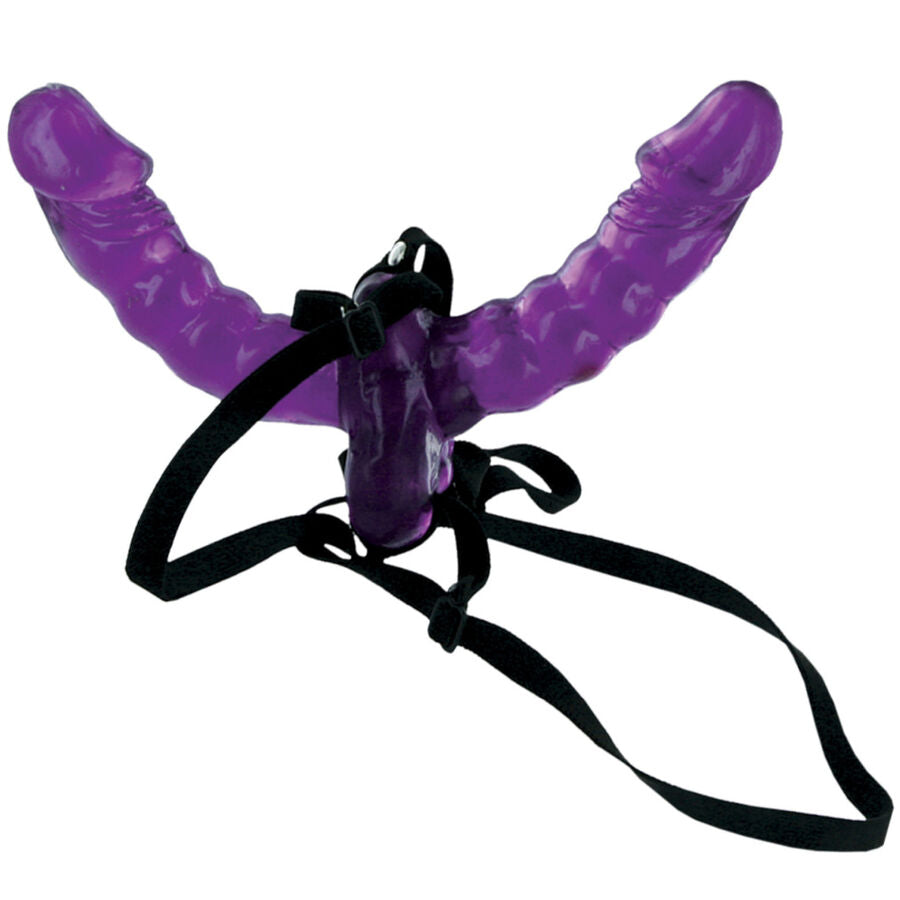 Strap-on doppio Fetish Fantasy Double Delight con imbracatura elastica