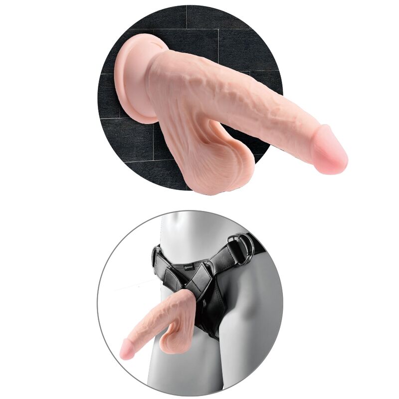 King Cock Plus — Gode à testicules mobiles 8 pouces