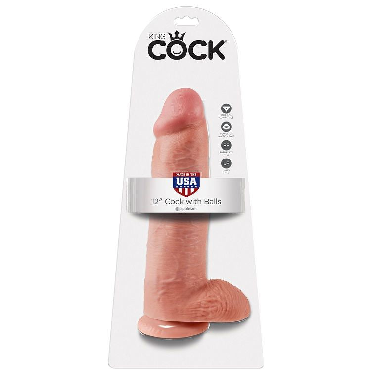 King Cock — Gode avec testicules 12 pouces — Chair clair
