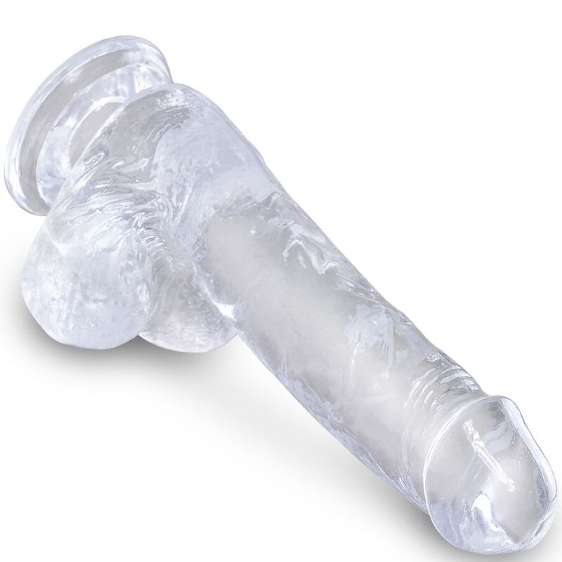 King Cock Clear – Consolador con testículos y ventosa, 6 pulgadas – Transparente