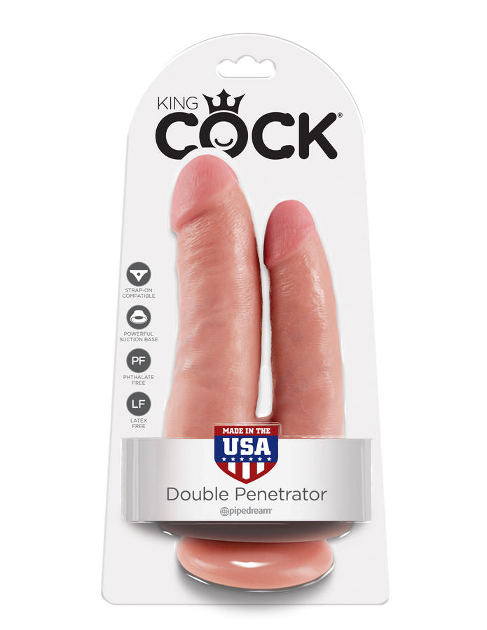 King Cock Double Penetrator – Dildo doppio con ventosa