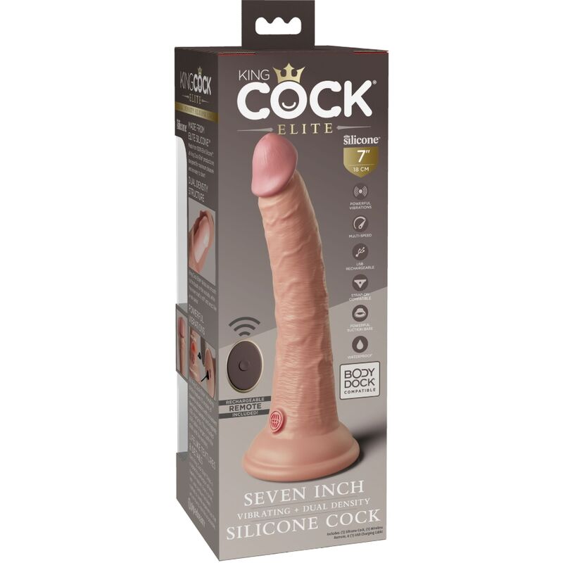 Pipedream — Elite vibrateur gode réaliste & télécommande en silicone 17.8 cm