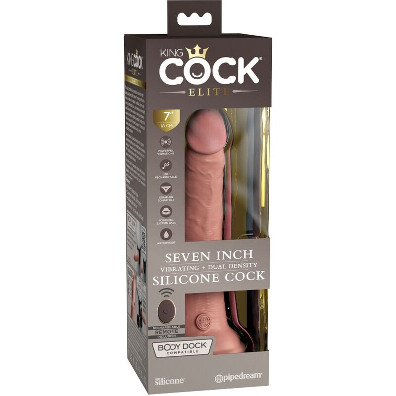 Pipedream — Elite vibrateur gode réaliste & télécommande en silicone 17.8 cm