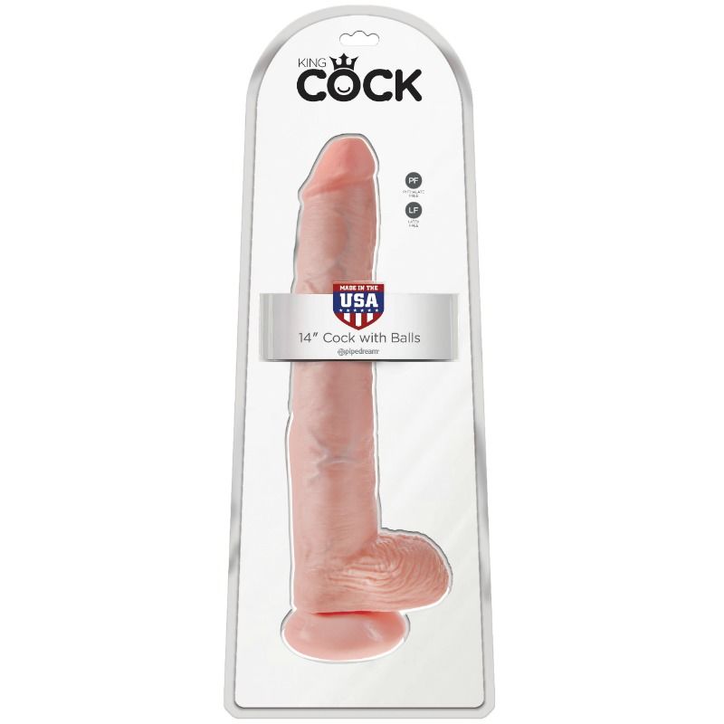 Pipedream King Cock – Consolador XXL con testículos, 14 pulgadas