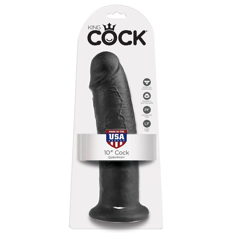 Pipedream King Cock – Dildo realistico largo con ventosa, 10 pollici – Nero