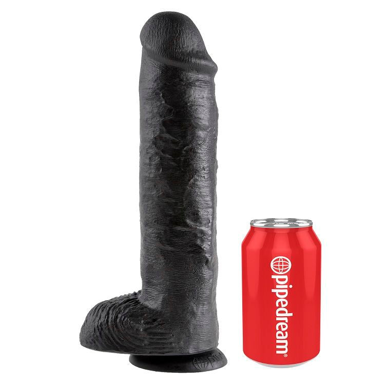 Pipedream King Cock – Dildo largo con testicoli, 11 pollici – Nero