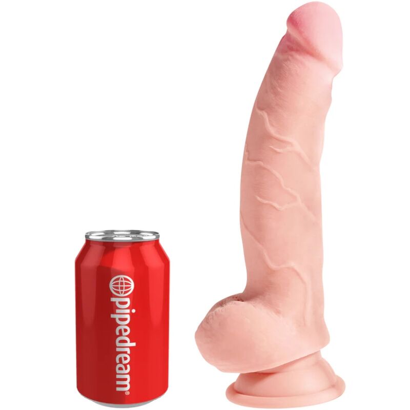 King Cock Plus – Consolador con testículos y tronco inclinado, 8 pulgadas