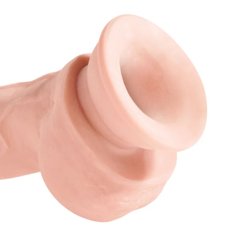 King Cock Plus – Consolador con testículos y tronco inclinado, 8 pulgadas