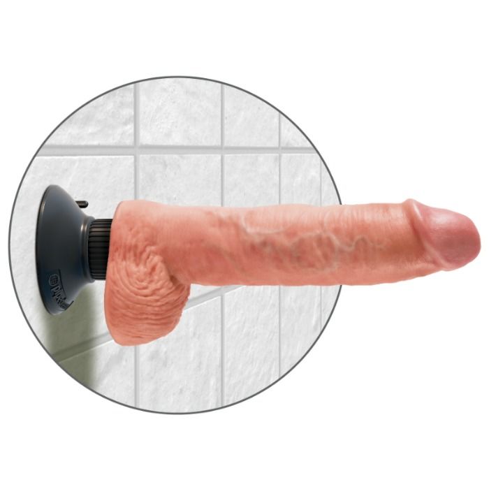 Pipedream King Cock – Vibrator mit Hoden, 25,5 cm, hautfarben