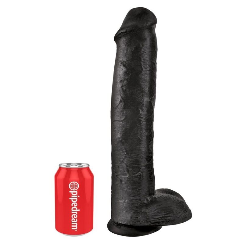 Pipedream King Cock – Dildo XXL con testicoli, 38 cm – Nero