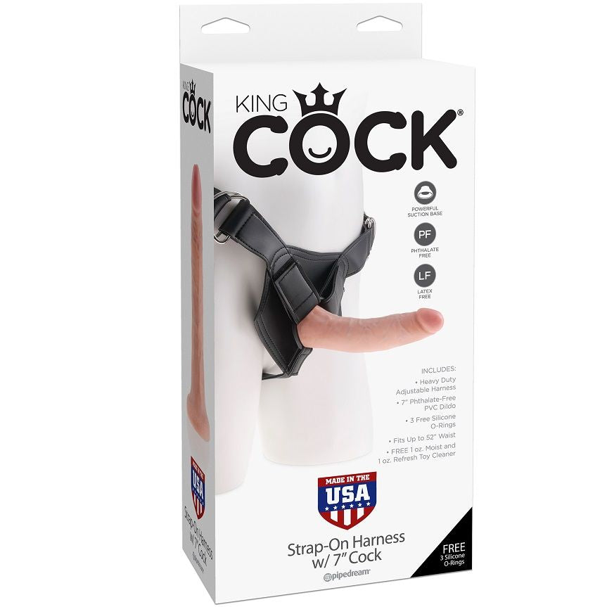 King Cock 7 pulgadas – Strap-on con arnés y consolador realista