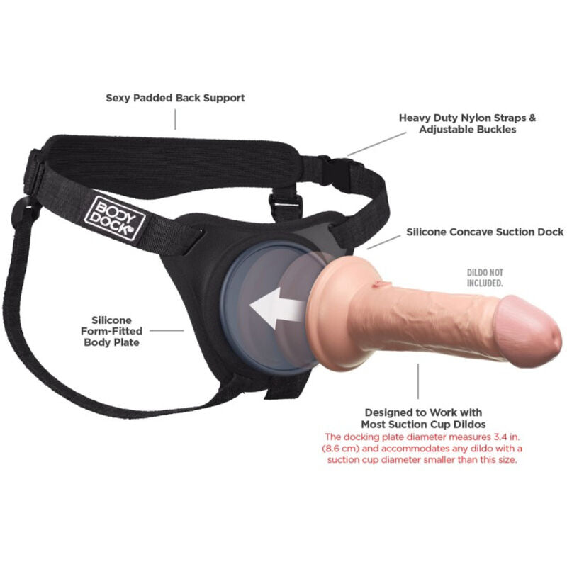 Imbracatura strap-on Pipedream Body Dock Elite con piastra di aggancio