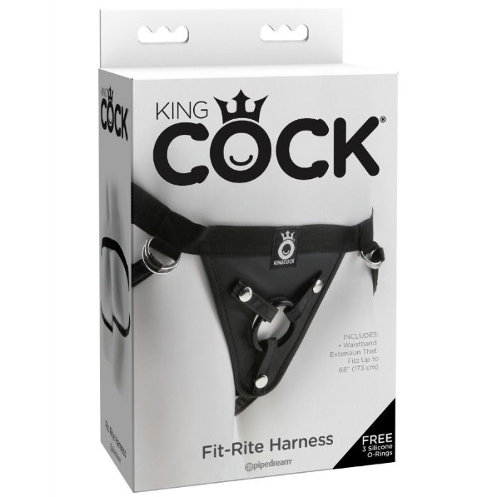 King Cock Fit-Rite – Verstellbarer Strap-on-Harness, Schwarz