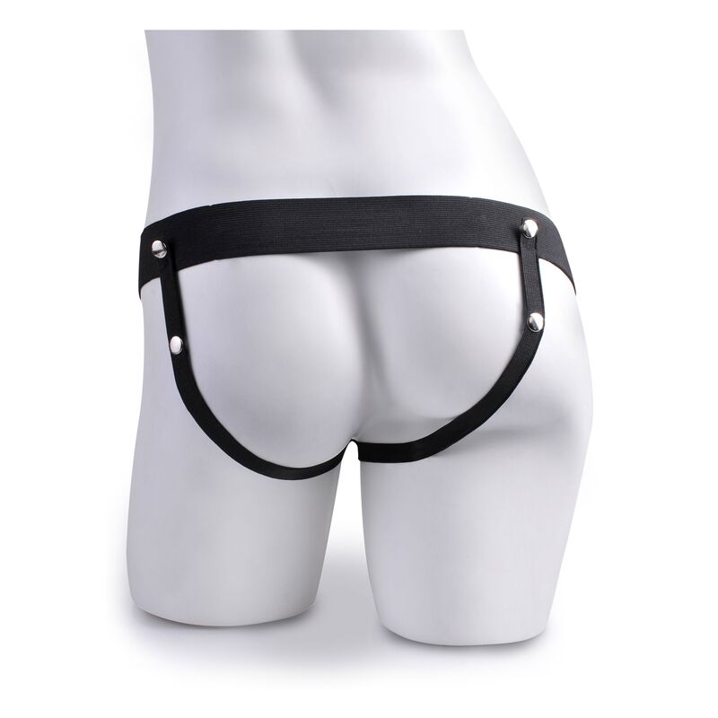 Pipedream – Verstellbarer Harness mit realistischem Penis und Spritzfunktion, 19 cm